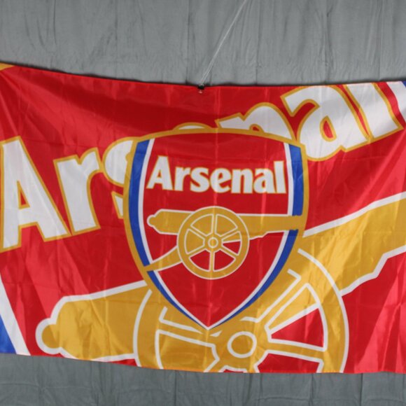Arsenal Gunners Flag - Double Logo - Single Sided Flag - Picture 3 of 4
